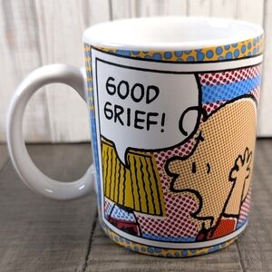 Pointillism Art Charlie Brown 'Good Grief' Peanuts Gibson Mug Cup